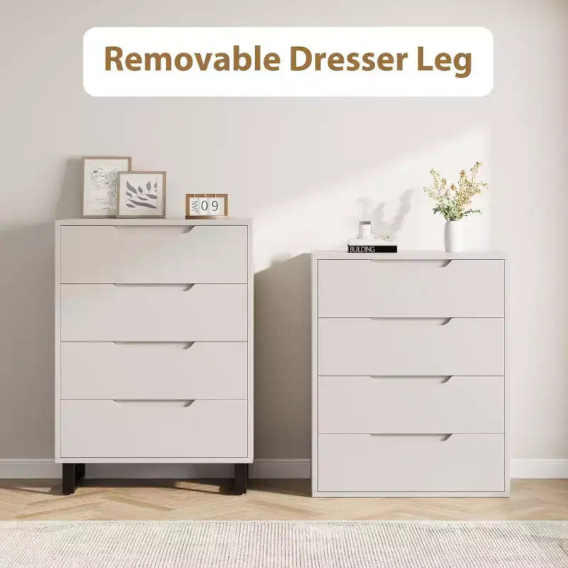 4 commodes pour chambre à coucher, commode haute de 106 cm, meuble à tiroirs vertical autoportant avec rangement, commode de rangement en bois pour salon, couloir