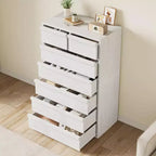 Commode de chambre à 7 tiroirs, Grande commode moderne de 117 cm à 7 tiroirs avec rangement spacieux, Organiseur en bois pour salon, entrée