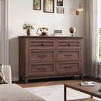 6 Commodes de Chambre, 47 Pouces de Large, Commodes de Rangement sur Pieds, Commode de Rangement en Bois pour Salon, Chambre, Entrée
