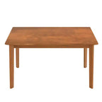 Ensemble de salle à manger compact pour 4 personnes, 5 pièces, style rétro, avec table rectangulaire en bois et 4 chaises rembourrées.