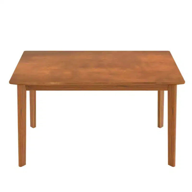Ensemble de salle à manger compact pour 4 personnes, 5 pièces, style rétro, avec table rectangulaire en bois et 4 chaises rembourrées.