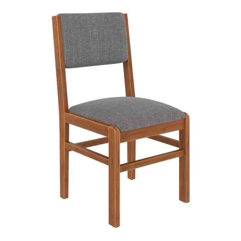 Ensemble de salle à manger compact pour 4 personnes, 5 pièces, style rétro, avec table rectangulaire en bois et 4 chaises rembourrées.
