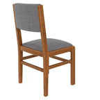Ensemble de salle à manger compact pour 4 personnes, 5 pièces, style rétro, avec table rectangulaire en bois et 4 chaises rembourrées.
