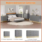 Commode 4 tiroirs pour chambre à coucher, commode moderne avec pieds et poignées en métal doré, meuble de rangement en bois pour salon, couloir