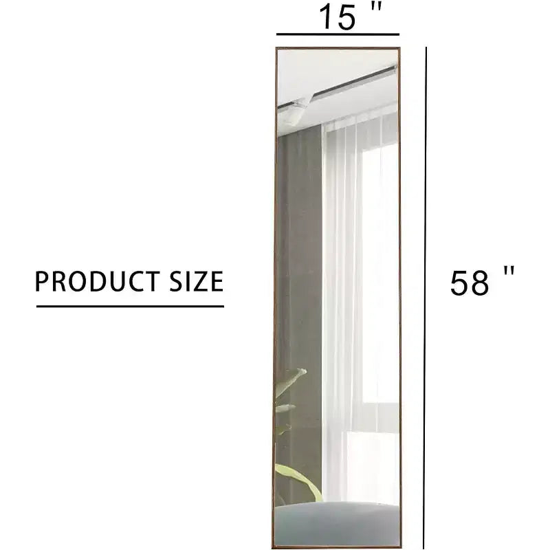 Acekool Miroir mural pleine longueur 58 x 15 pouces, miroir décoratif rectangulaire sans cadre pour chambre, salle de bain, salon