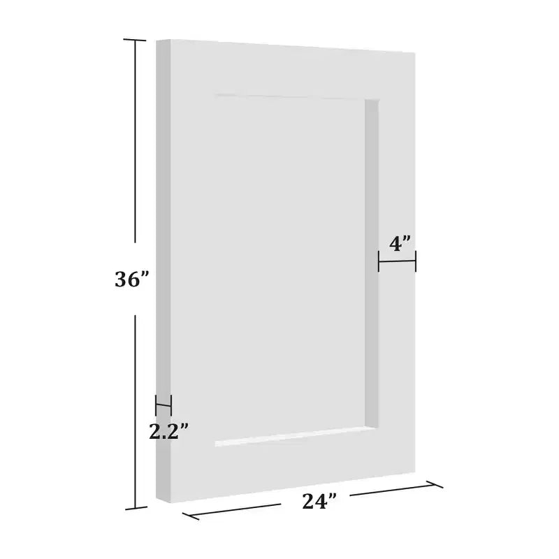 Lot de 2 miroirs muraux rectangulaires à suspendre avec cadre en bois massif brun de 91 cm de haut x 61 cm de large, à bord large et angle droit creux.