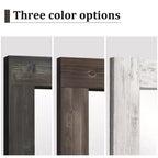 Lot de 2 miroirs muraux rectangulaires à suspendre avec cadre en bois massif brun de 91 cm de haut x 61 cm de large, à bord large et angle droit creux.