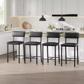 Bar Stools Set of 4, Counter Stools with Back and Thickened Metal Legs, Upholstered PU Leather Counter Height Barstools with Footrest
