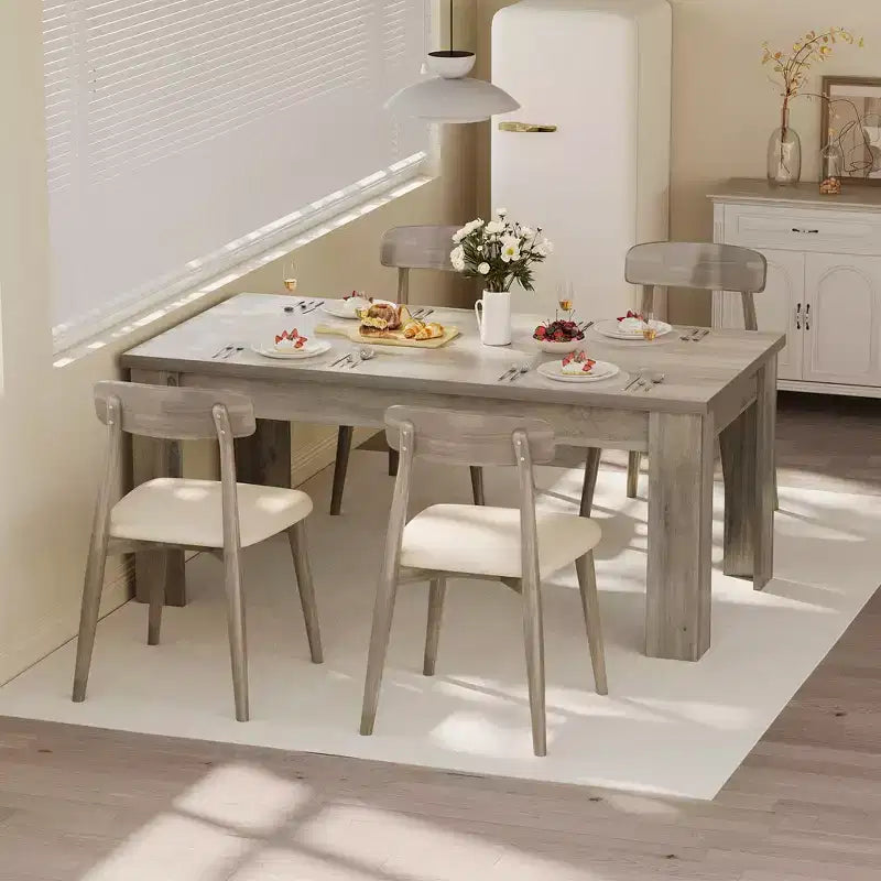 Table de salle à manger de ferme 63" - Table rustique en bois pour 4-6 personnes, parfaite pour les petits espaces et les appartements