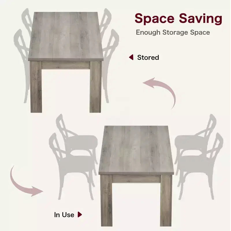 Table de salle à manger de ferme 63" - Table rustique en bois pour 4-6 personnes, parfaite pour les petits espaces et les appartements