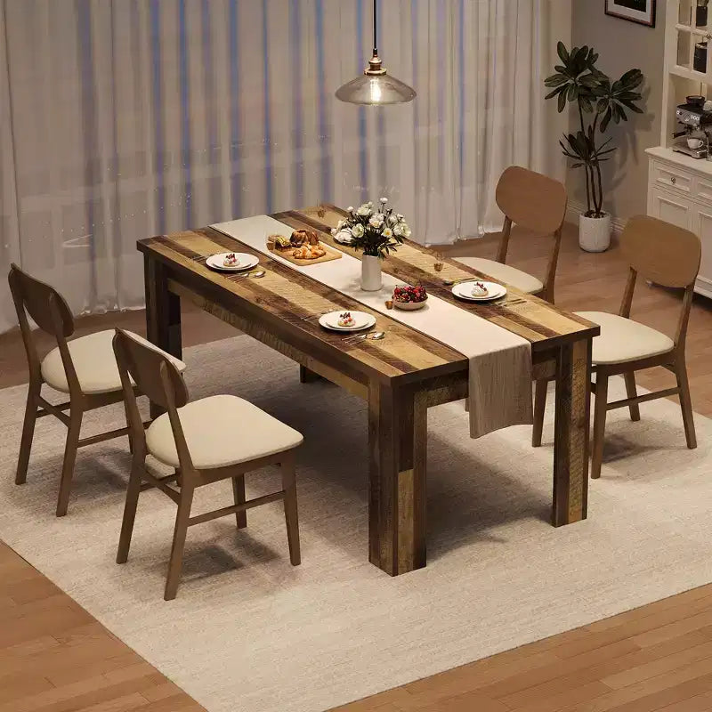 Table de salle à manger de ferme 63" - Table rustique en bois pour 4-6 personnes, parfaite pour les petits espaces et les appartements
