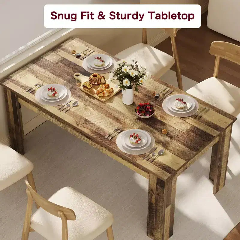 Table de salle à manger de ferme 63" - Table rustique en bois pour 4-6 personnes, parfaite pour les petits espaces et les appartements