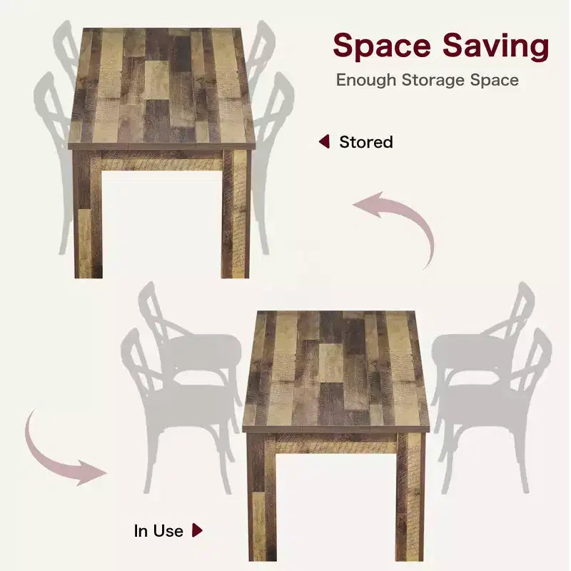 Table de salle à manger de ferme 63" - Table rustique en bois pour 4-6 personnes, parfaite pour les petits espaces et les appartements