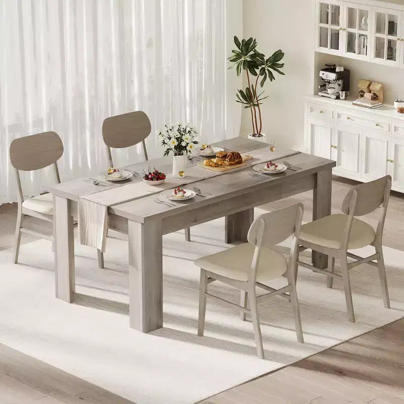 Table de salle à manger de ferme 63" - Table rustique en bois pour 4-6 personnes, parfaite pour les petits espaces et les appartements