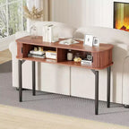 Acekool 47 Table console étroite en chêne avec tiroirs et étagère inférieure, longue table d'entrée et de canapé pour couloir et salon