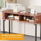 Acekool 47 Table console étroite en chêne avec tiroirs et étagère inférieure, longue table d'entrée et de canapé pour couloir et salon