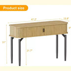 Acekool 47 Table console étroite en chêne avec tiroirs et étagère inférieure, longue table d'entrée et de canapé pour couloir et salon
