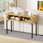 Acekool 47 Table console étroite en chêne avec tiroirs et étagère inférieure, longue table d'entrée et de canapé pour couloir et salon