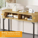 Acekool 47 Table console étroite en chêne avec tiroirs et étagère inférieure, longue table d'entrée et de canapé pour couloir et salon