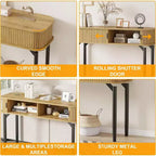 Acekool 47 Table console étroite en chêne avec tiroirs et étagère inférieure, longue table d'entrée et de canapé pour couloir et salon