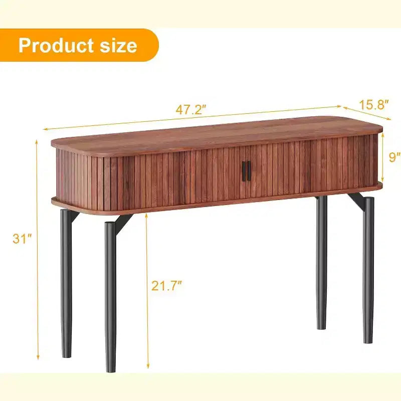 Acekool 47 Table console étroite en chêne avec tiroirs et étagère inférieure, longue table d'entrée et de canapé pour couloir et salon