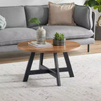 Table basse ronde industrielle Alaterre Furniture, Noyer