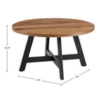 Table basse ronde industrielle Alaterre Furniture, Noyer