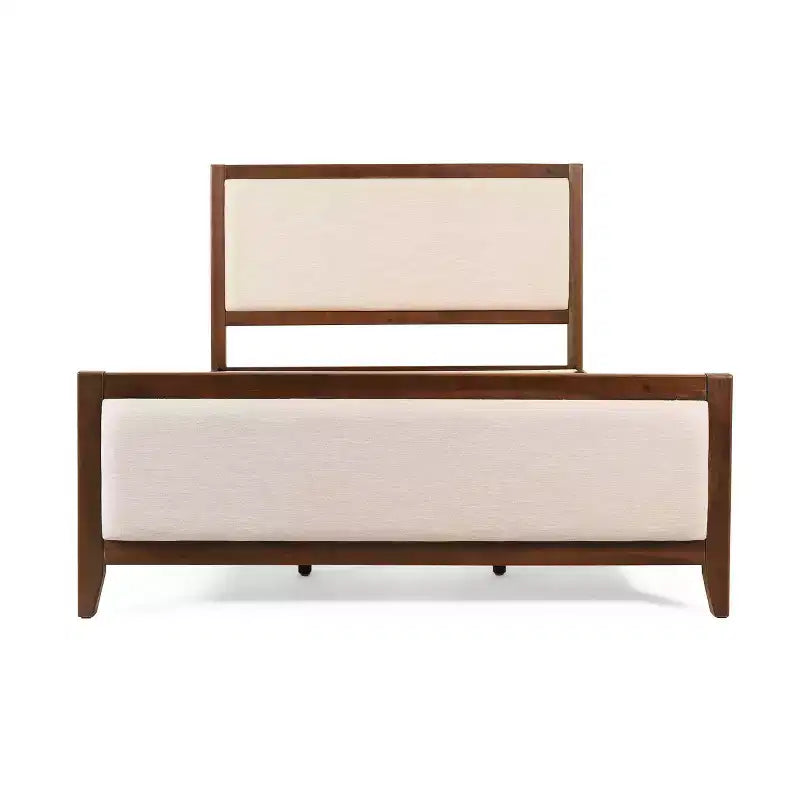 Cadre de lit rembourré Christopher Knight Home Aura en bois d'acacia avec tête et pied de lit