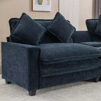 Canapé d'angle en chenille CLIHOME 112,6, avec deux ottomans amovibles et grand coffre de rangement