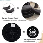 Fauteuil pivotant CLIHOME 360° avec pouf de rangement et 4 oreillers, fauteuil rond d'appoint moderne en chenille