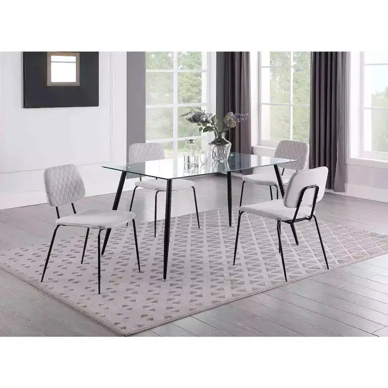 Chintaly Imports, chaise d'appoint contemporaine avec dossier à motif losanges