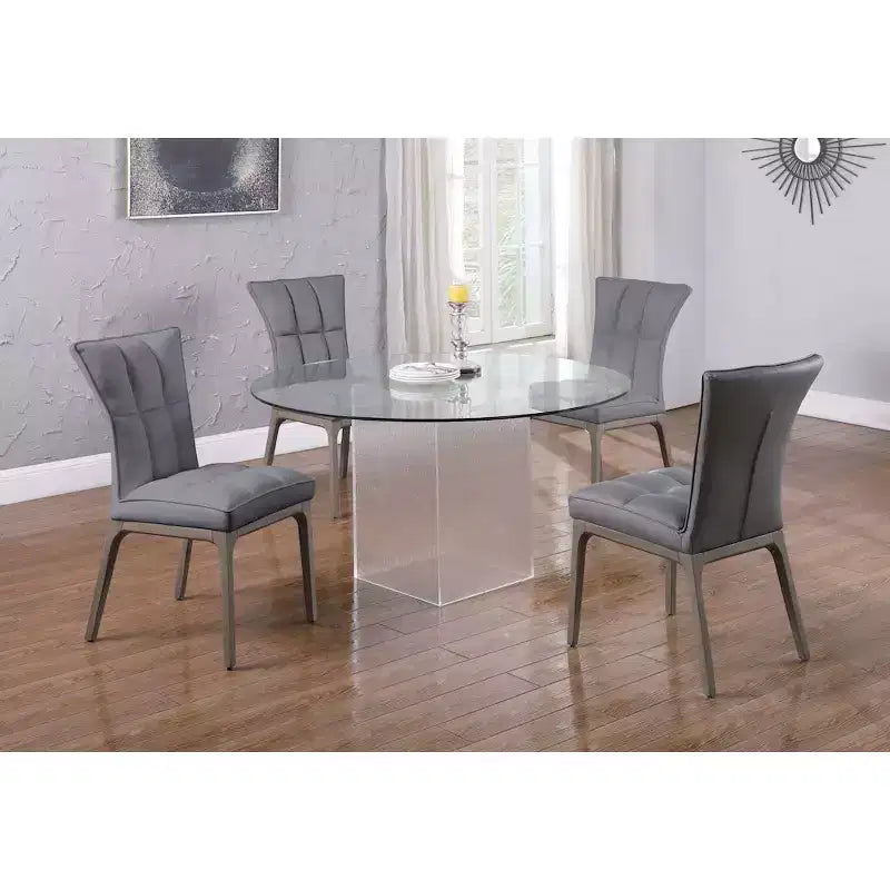 Chintaly Imports, chaise d'appoint moderne capitonnée avec cadre en bois massif