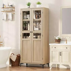 Meuble de rangement de 160 cm de hauteur, garde-manger de cuisine, armoire de salle de bain à 5 étagères avec 2 portes et étagères réglables pour la cuisine