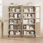 Meuble de rangement de 160 cm de hauteur, garde-manger de cuisine, armoire de salle de bain à 5 étagères avec 2 portes et étagères réglables pour la cuisine