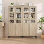 Meuble de rangement de 160 cm de hauteur, garde-manger de cuisine, armoire de salle de bain à 5 étagères avec 2 portes et étagères réglables pour la cuisine