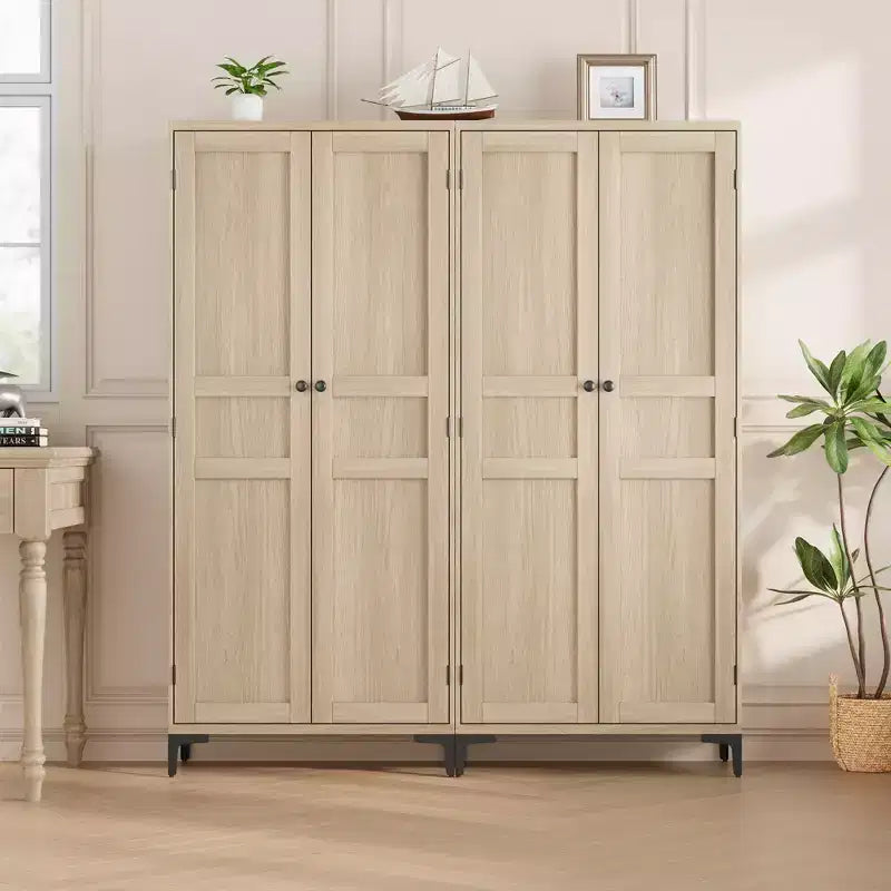 Meuble de rangement de 160 cm de hauteur, garde-manger de cuisine, armoire de salle de bain à 5 étagères avec 2 portes et étagères réglables pour la cuisine