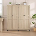 Meuble de rangement de 160 cm de hauteur, garde-manger de cuisine, armoire de salle de bain à 5 étagères avec 2 portes et étagères réglables pour la cuisine