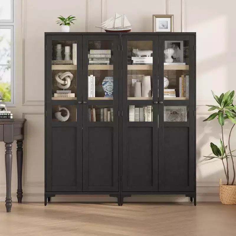 Meuble de rangement de 160 cm de hauteur, garde-manger de cuisine, armoire de salle de bain à 5 étagères avec 2 portes et étagères réglables pour la cuisine