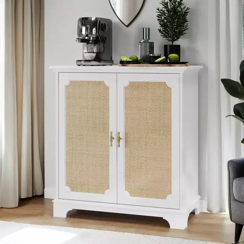 CLIHOME Buffet Vintage avec Rangement, Console, Grand Buffet d'Appoint avec 4 Portes