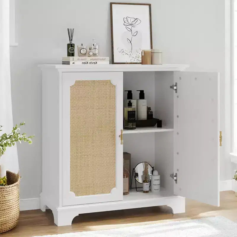 CLIHOME Buffet Vintage avec Rangement, Console, Grand Buffet d'Appoint avec 4 Portes
