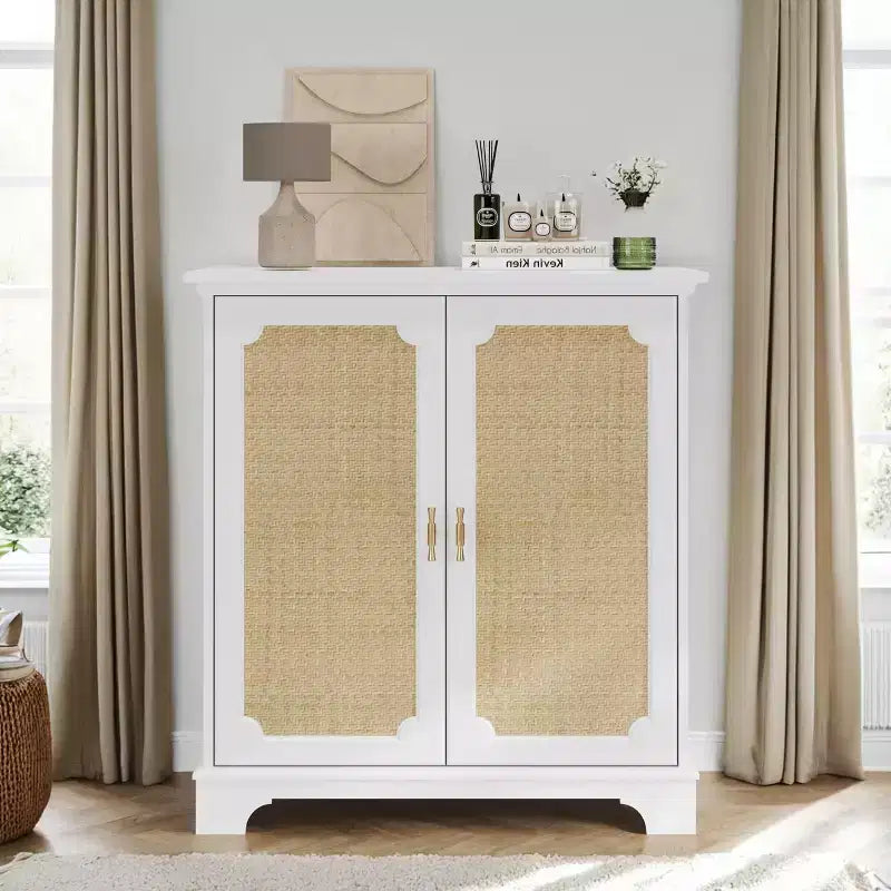 CLIHOME Buffet Vintage avec Rangement, Console, Grand Buffet d'Appoint avec 4 Portes