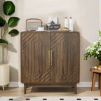 CLIHOME Buffet de Rangement avec Portes Sculptées, Meuble d'Appoint Multifonctionnel avec Étagère Réglable