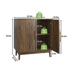 CLIHOME Buffet de Rangement avec Portes Sculptées, Meuble d'Appoint Multifonctionnel avec Étagère Réglable