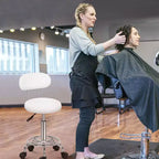 Chaise de salon pivotante noire avec dossier, tabouret de bar roulant réglable en hauteur