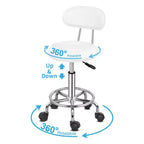 Chaise de salon pivotante noire avec dossier, tabouret de bar roulant réglable en hauteur