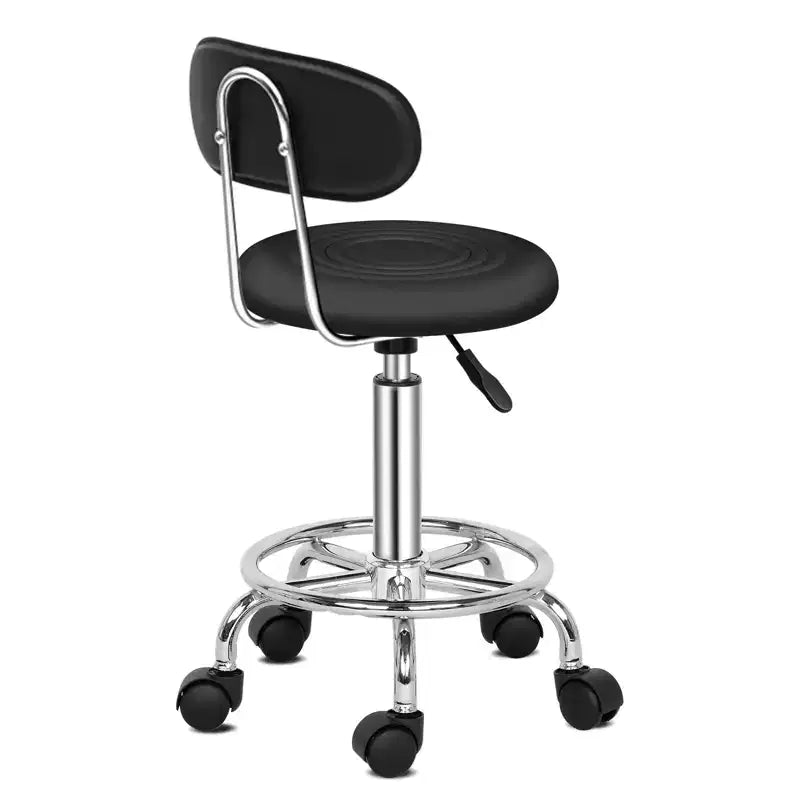 Chaise de salon pivotante noire avec dossier, tabouret de bar roulant réglable en hauteur