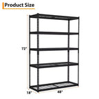 Étagère de rangement de garage à 5 niveaux, unité d'étagères de rangement en métal réglable, étagères de rangement de garage faciles à assembler