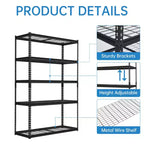 Étagère de rangement de garage à 5 niveaux, unité d'étagères de rangement en métal réglable, étagères de rangement de garage faciles à assembler