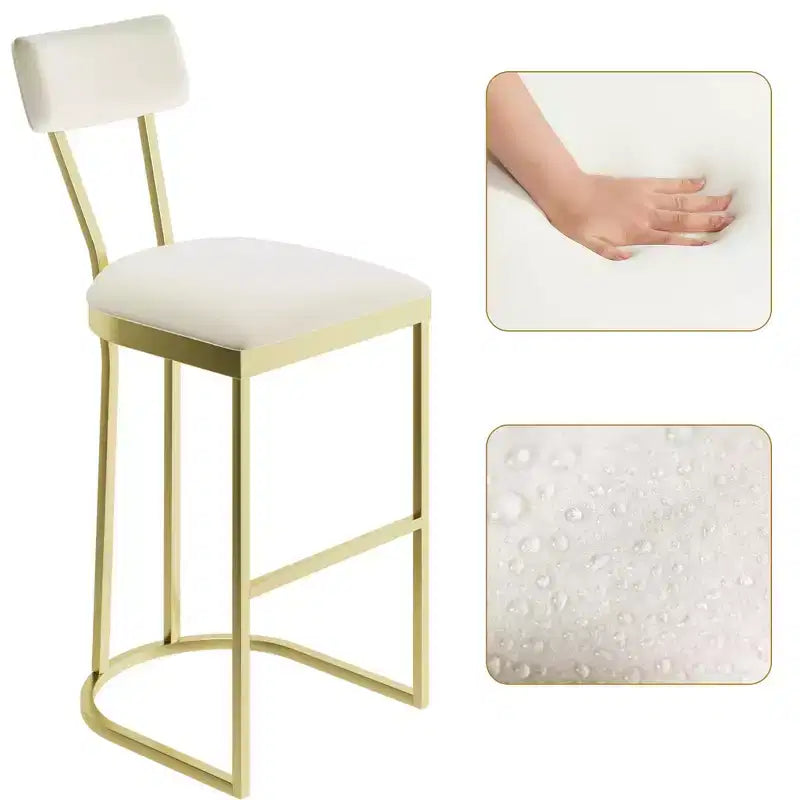 Tabourets de bar lot de 2 - Tabourets de bar rembourrés hauteur comptoir pour salle à manger, chaises îlot pour table de cuisine, tabourets hauts avec dossier pour bar à domicile
