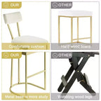Tabourets de bar lot de 2 - Tabourets de bar rembourrés hauteur comptoir pour salle à manger, chaises îlot pour table de cuisine, tabourets hauts avec dossier pour bar à domicile